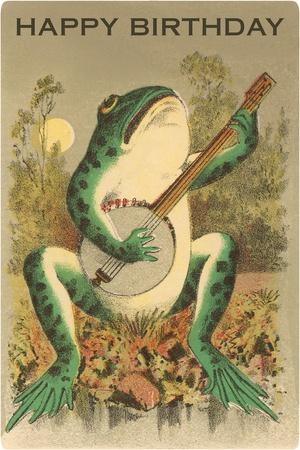 Happy Birthday, Frog with Banjo' Art Print